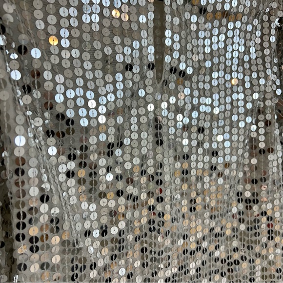 ASOS Sequin Top Silver Size 8 - Picture 5 of 5